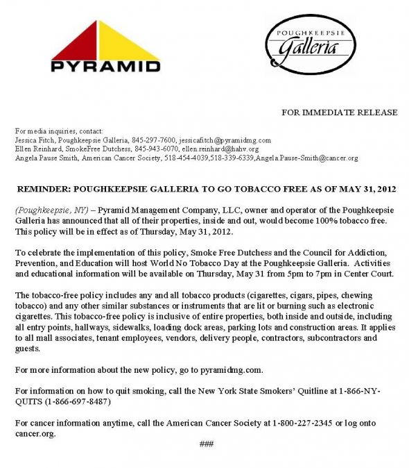 5-31-12 Press Release Reminder Poughkeepsie