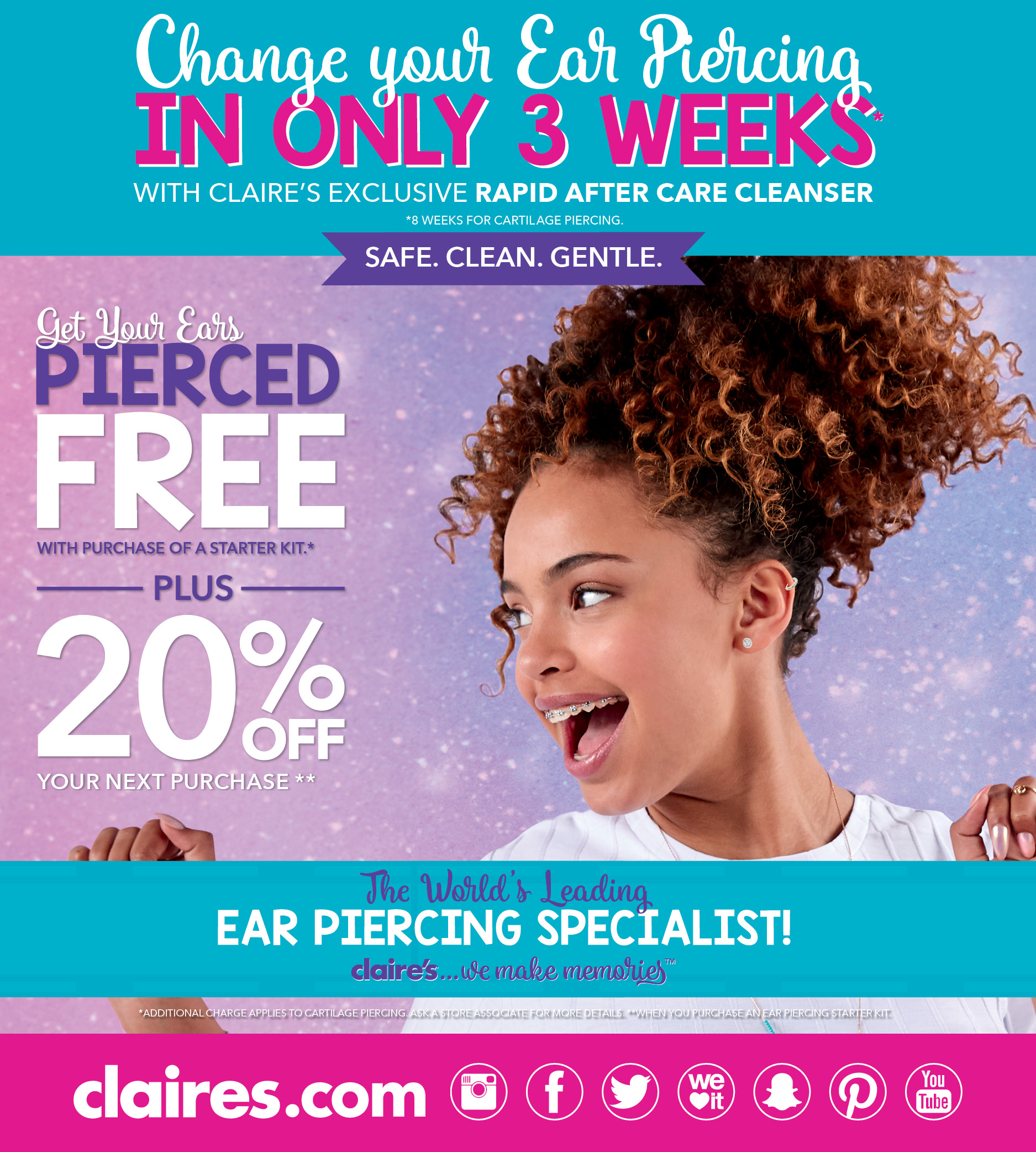 GIVEAWAY: I got my ears pierced at Claire's and have a R500