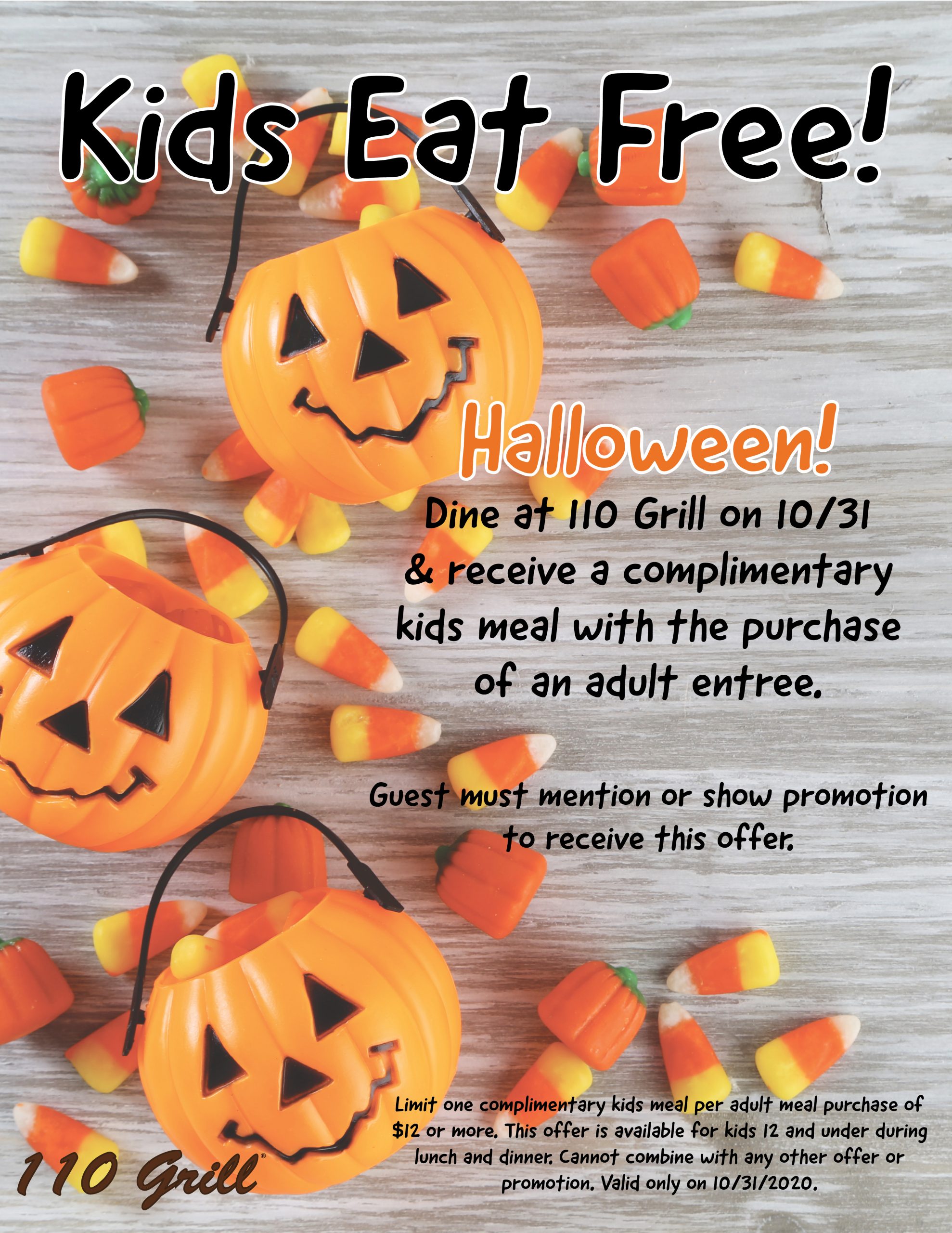 Kids Eat Free Halloween 100 Grill