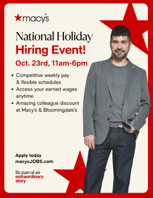 National Holiday Hiring Event Macy's (1) National Holiday Hiring Event Macy's (1)