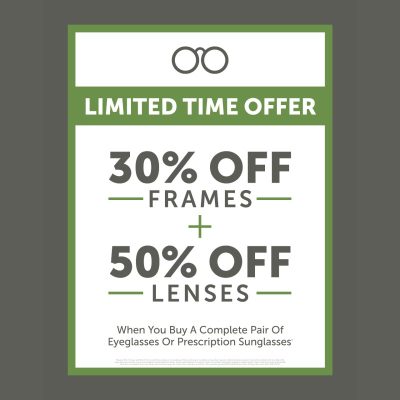 Pearle Vision Campaign 1058 30 off frames 50 off lenses EN Image Set 1 800x800