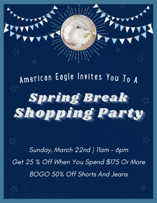 American Eagle Spring Shopping Party Flyer
