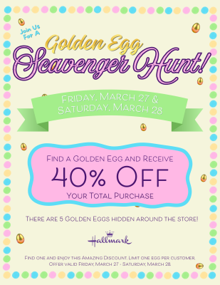 Hallmark's Golden Egg Scavenger Hunt Flyer