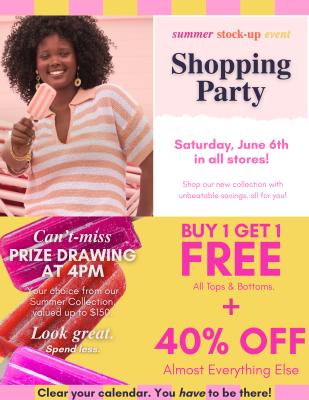Lane Bryant Shopping Party June 6 2026 Flyer