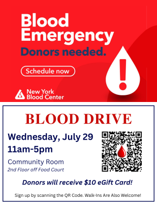 NYBC Blood Drive Flyer July 29 2026
